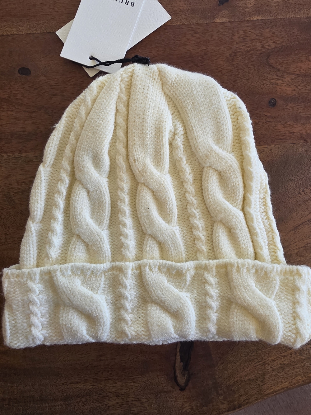 Brunette The Label Cream Cable Knit Toque